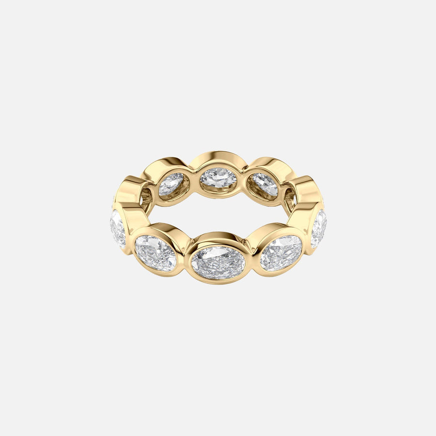  East West Oval Bezel Eternity Ring 14k Yellow Gold 4 0 001