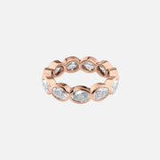  East West Oval Bezel Eternity Ring 18k Rose Gold 3 3 001