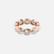  East West Oval Bezel Eternity Ring 18k Rose Gold 4 0 001