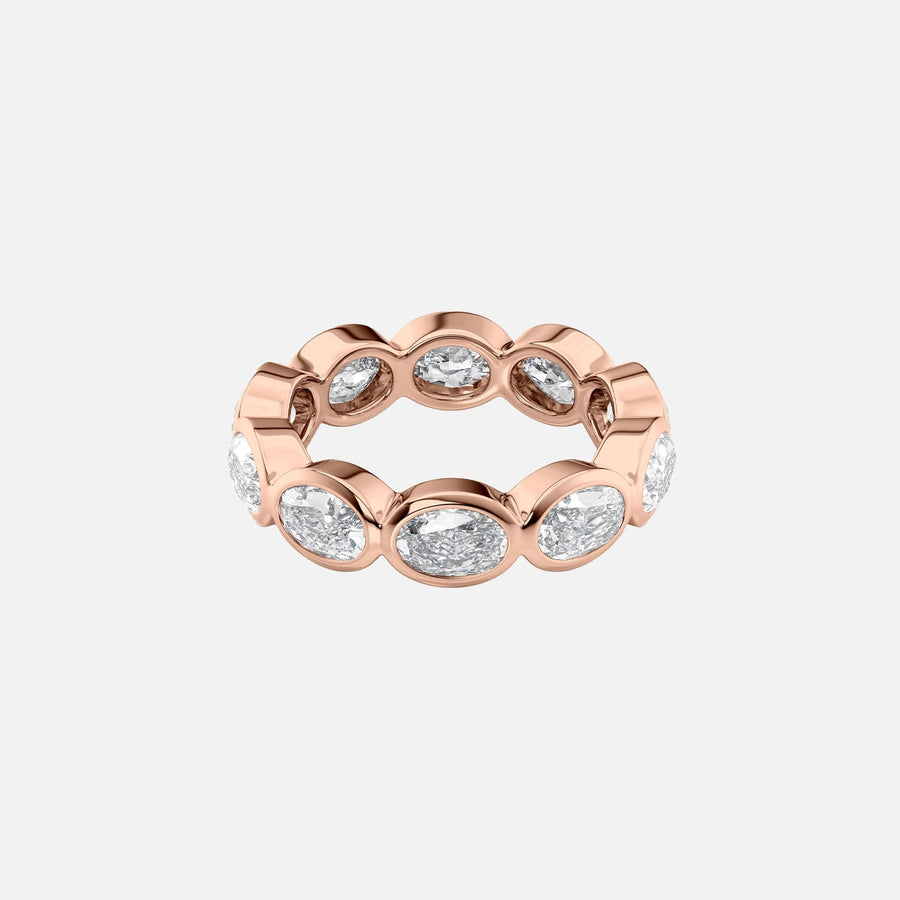  East West Oval Bezel Eternity Ring 18k Rose Gold 4 0 001