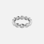  East West Oval Bezel Eternity Ring 18k White Gold 2 4 001