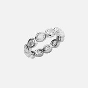  East West Oval Bezel Eternity Ring 18k White Gold 2 4 002