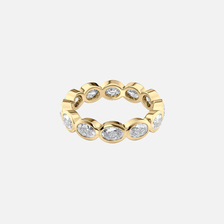  East West Oval Bezel Eternity Ring 18k Yellow Gold 2 4 001
