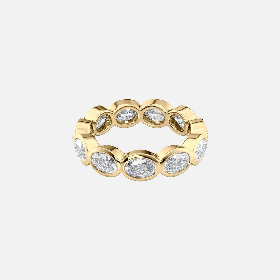  East West Oval Bezel Eternity Ring 18k Yellow Gold 3 3 001