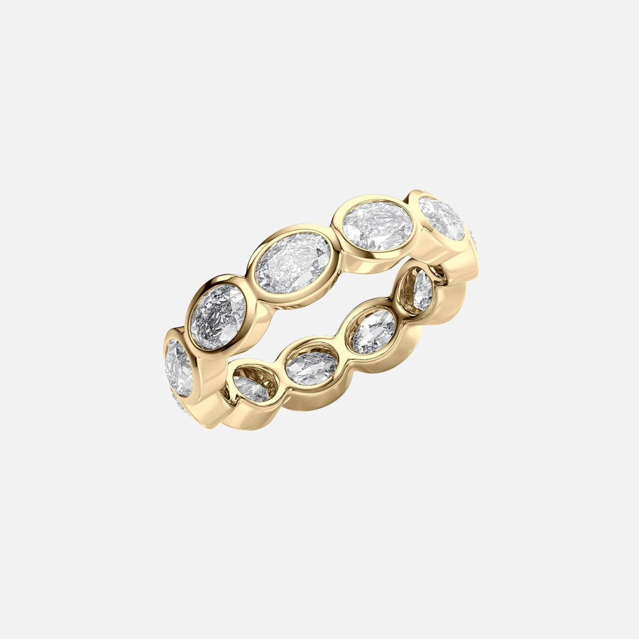  East West Oval Bezel Eternity Ring 18k Yellow Gold 3 3 002