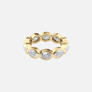  East West Oval Bezel Eternity Ring 18k Yellow Gold 4 0 001