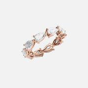 East West Pear Eternity Ring 14k Rose Gold 3 5 002