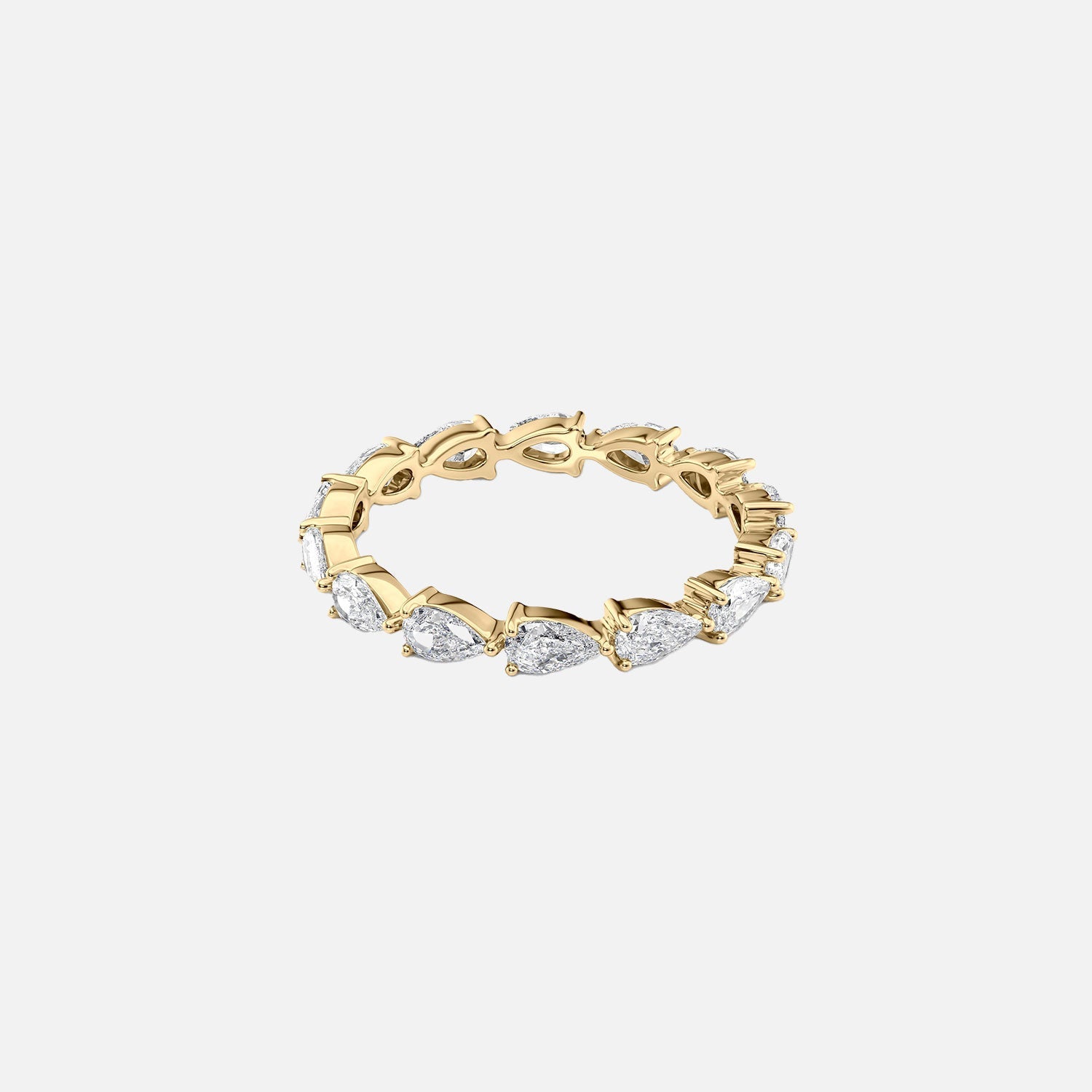 East West Pear Eternity Ring 14k Yellow Gold 1 5 001
