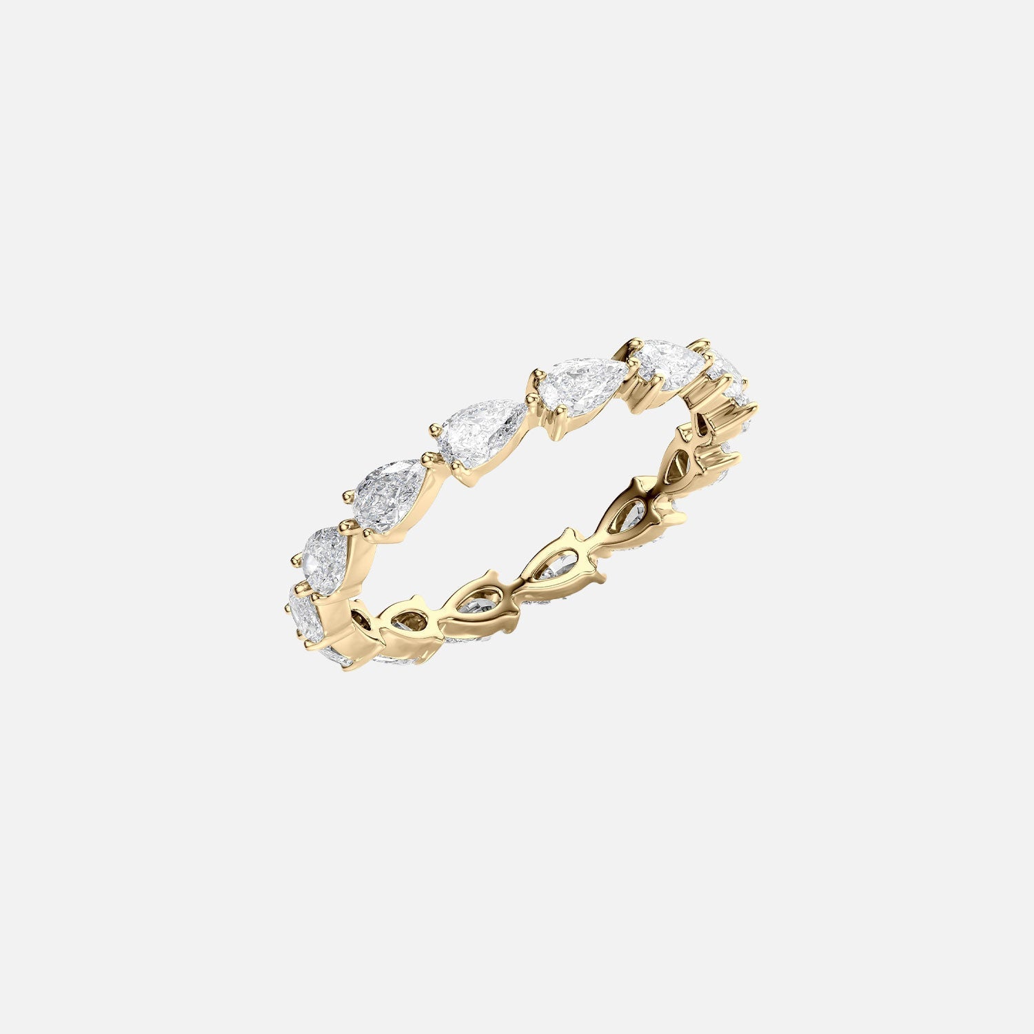  East West Pear Eternity Ring 14k Yellow Gold 1 5 002