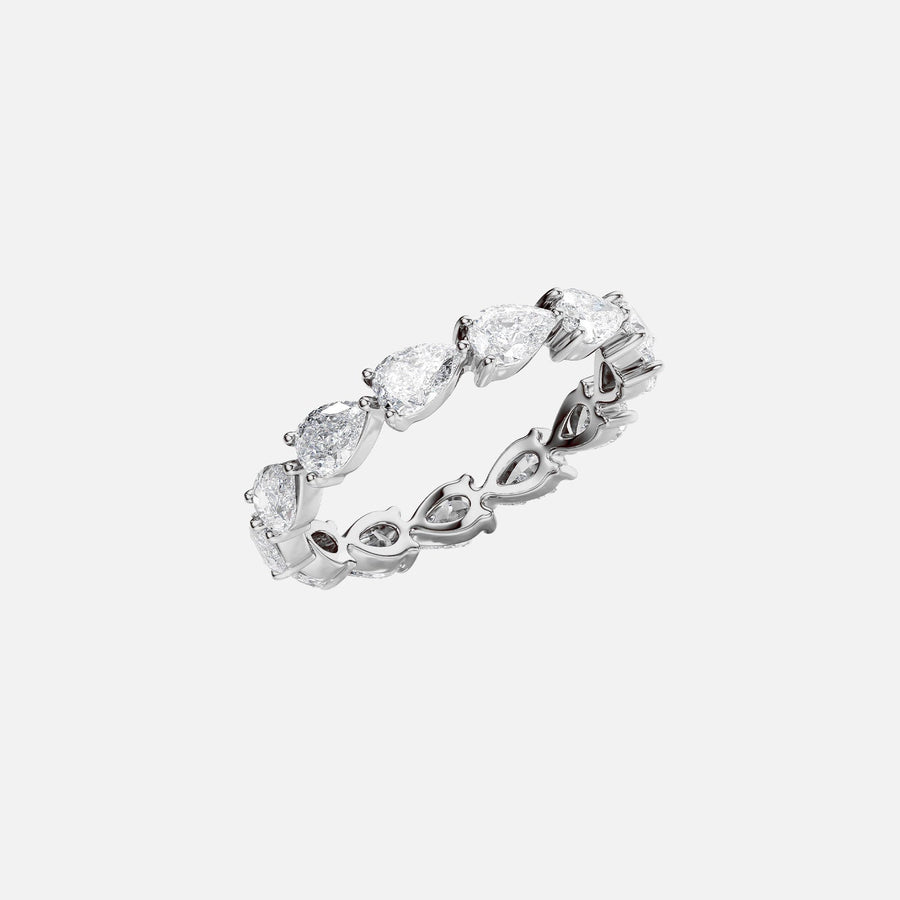  East West Pear Eternity Ring 18k White Gold 2 0 002