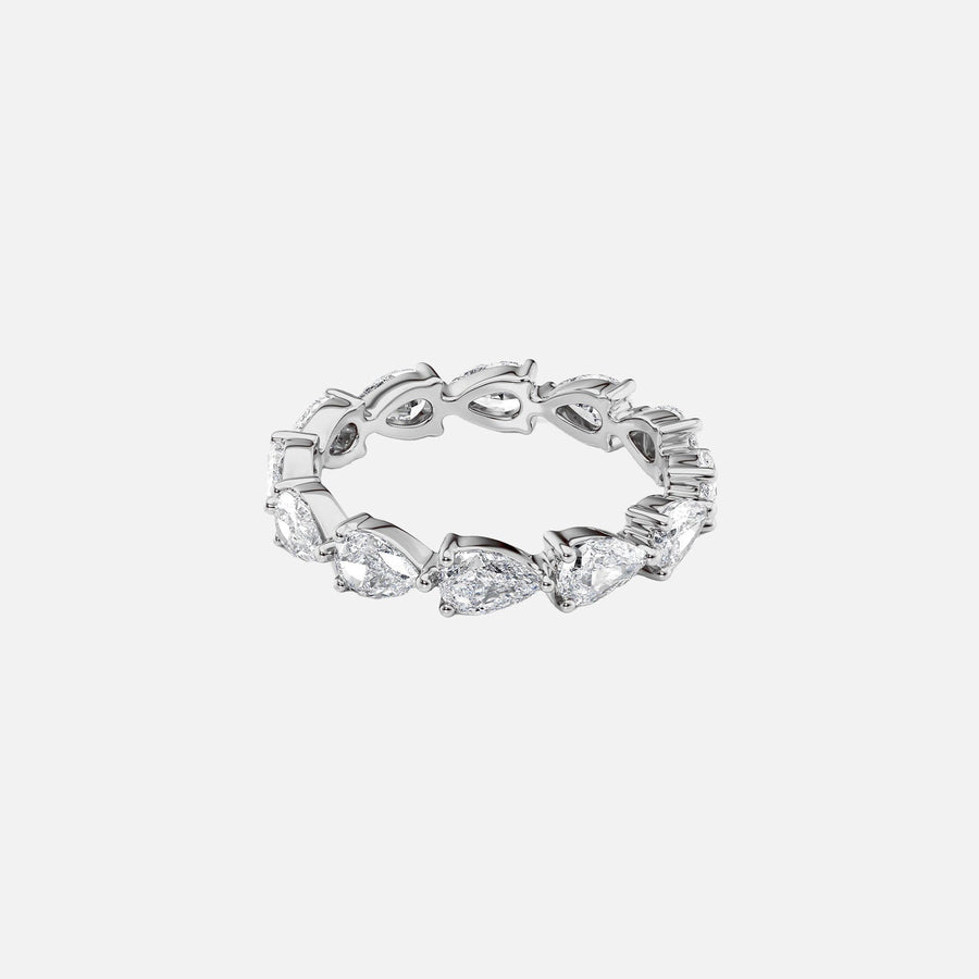  East West Pear Eternity Ring 18k White Gold 2 5 001