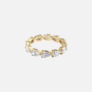  East West Pear Eternity Ring 18k Yellow Gold 2 5 001
