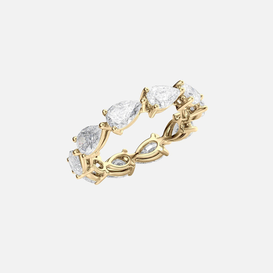  East West Pear Eternity Ring 18k Yellow Gold 3 5 002
