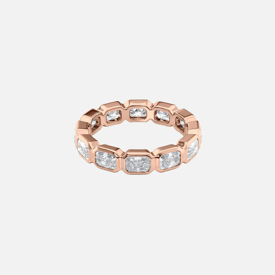  East West Radiant Bezel Eternity Ring 14k Rose Gold 2 5 001