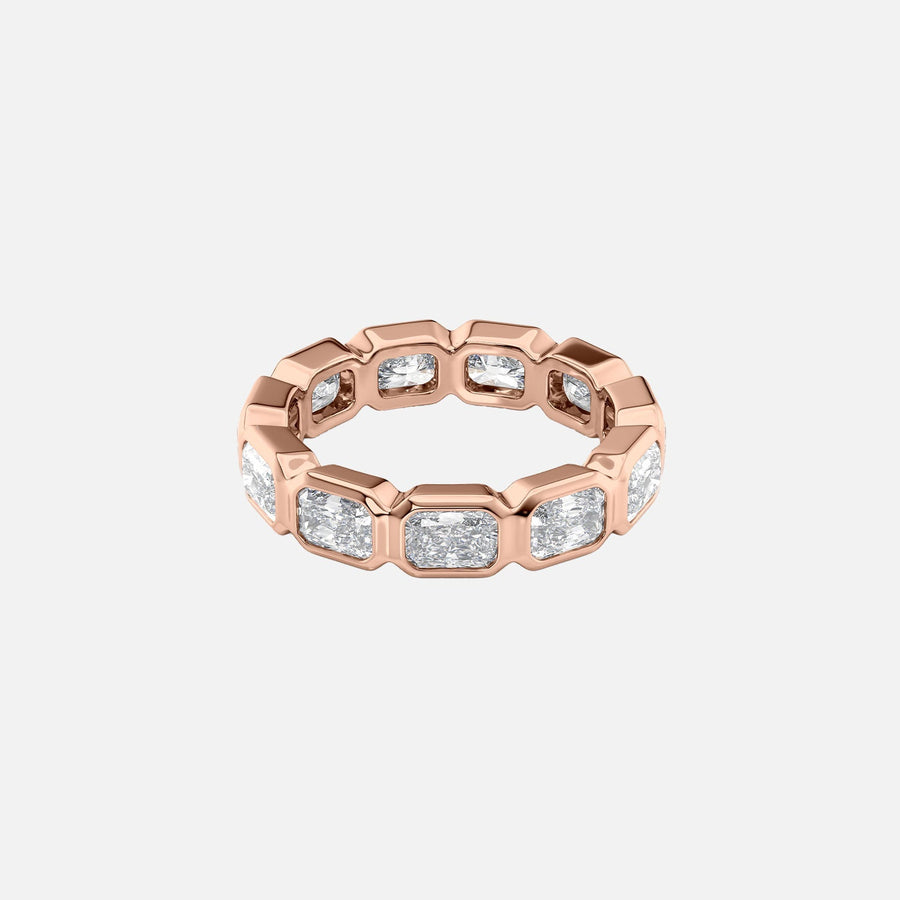  East West Radiant Bezel Eternity Ring 14k Rose Gold 3 3 001