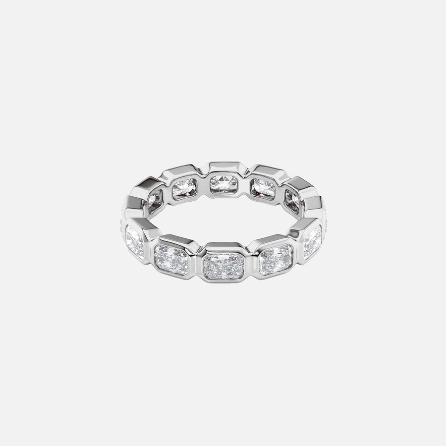  East West Radiant Bezel Eternity Ring 14k White Gold 2 5 001