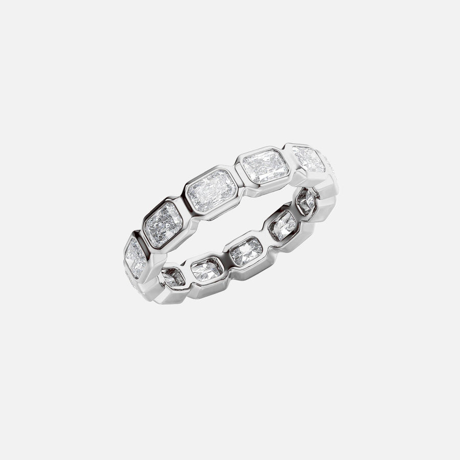  East West Radiant Bezel Eternity Ring 14k White Gold 2 5 002