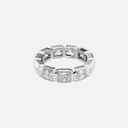  East West Radiant Bezel Eternity Ring 14k White Gold 4 5 001