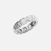  East West Radiant Bezel Eternity Ring 14k White Gold 4 5 002