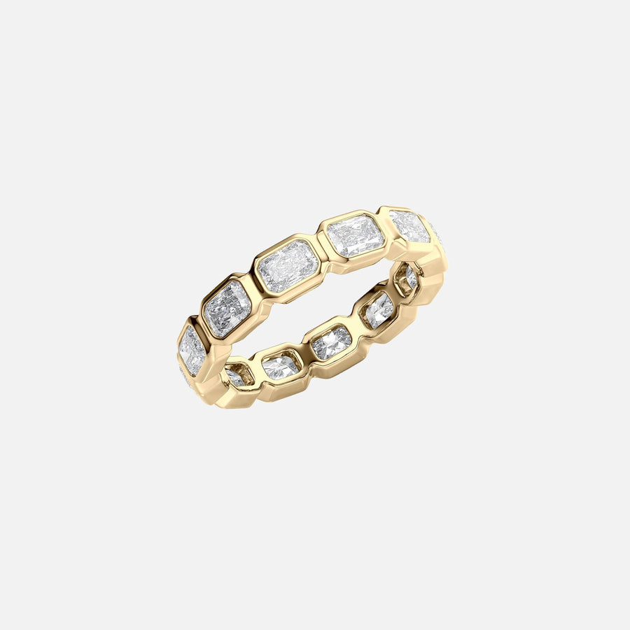  East West Radiant Bezel Eternity Ring 14k Yellow Gold 2 5 002