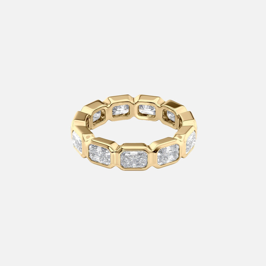  East West Radiant Bezel Eternity Ring 14k Yellow Gold 3 3 001