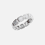  East West Radiant Bezel Eternity Ring 18k White Gold 3 3 002