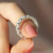  East West Radiant U Pave Prong Eternity Ring 14k White Gold 4 3 003