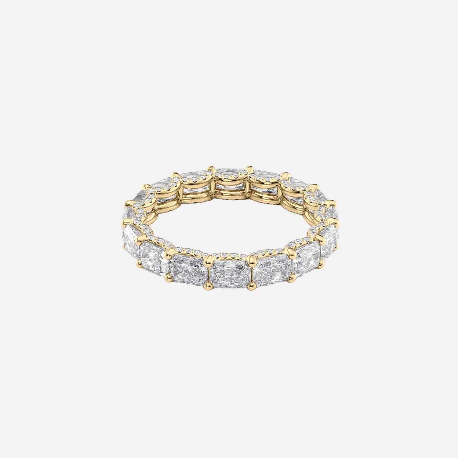 East West Radiant U Pave Prong Eternity Ring 14k Yellow Gold 2 3 001