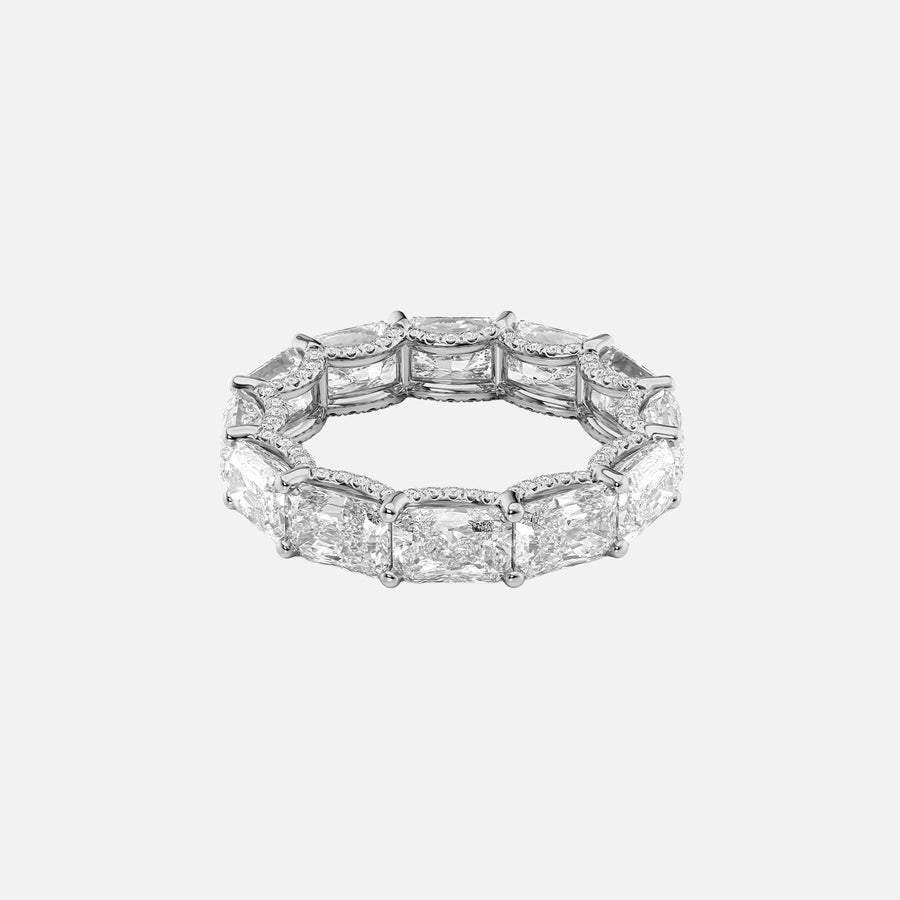  East West Radiant U Pave Prong Eternity Ring 18k White Gold 6 3 001