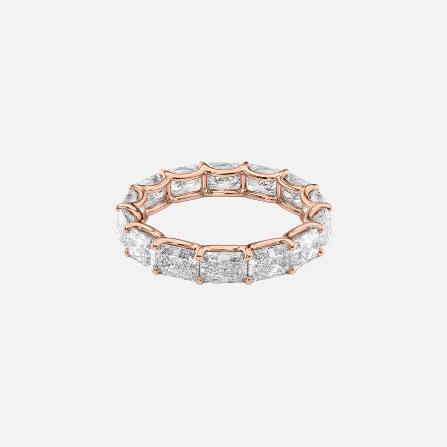  East West Radiant U Prong Eternity Ring 14k Rose Gold 4 0 001