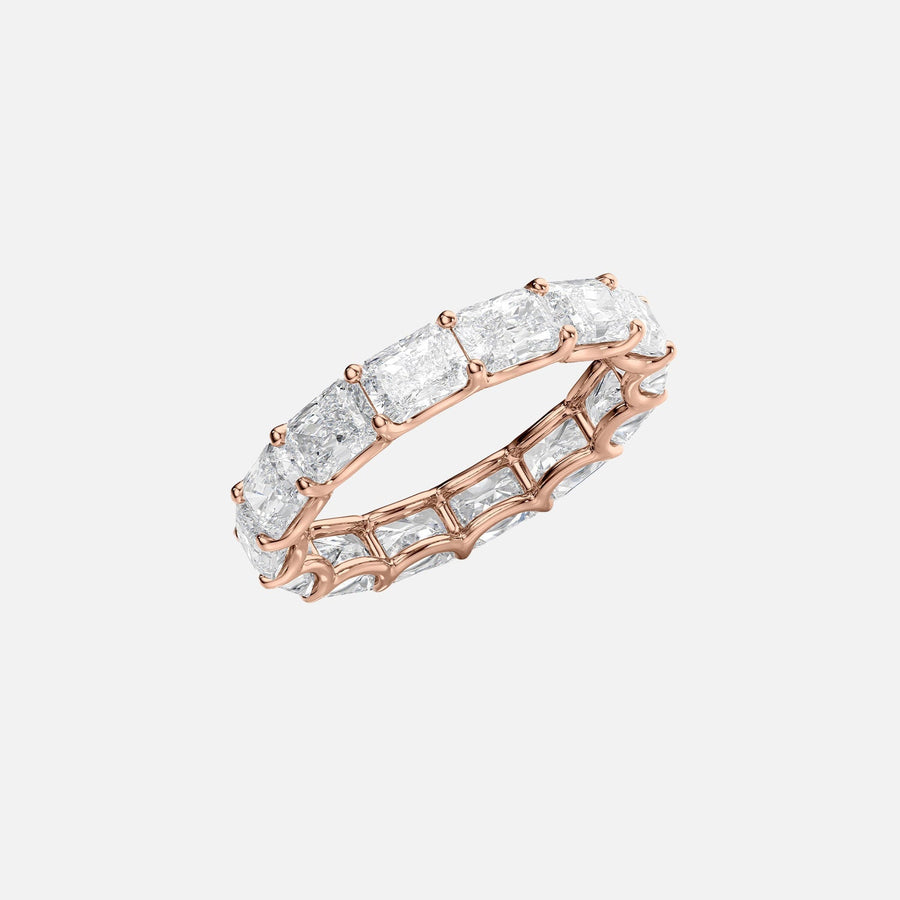  East West Radiant U Prong Eternity Ring 14k Rose Gold 4 0 002