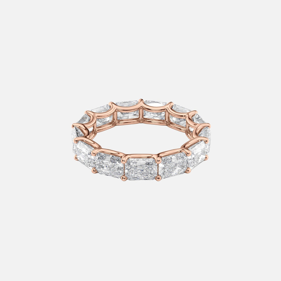  East West Radiant U Prong Eternity Ring 14k Rose Gold 5 0 001