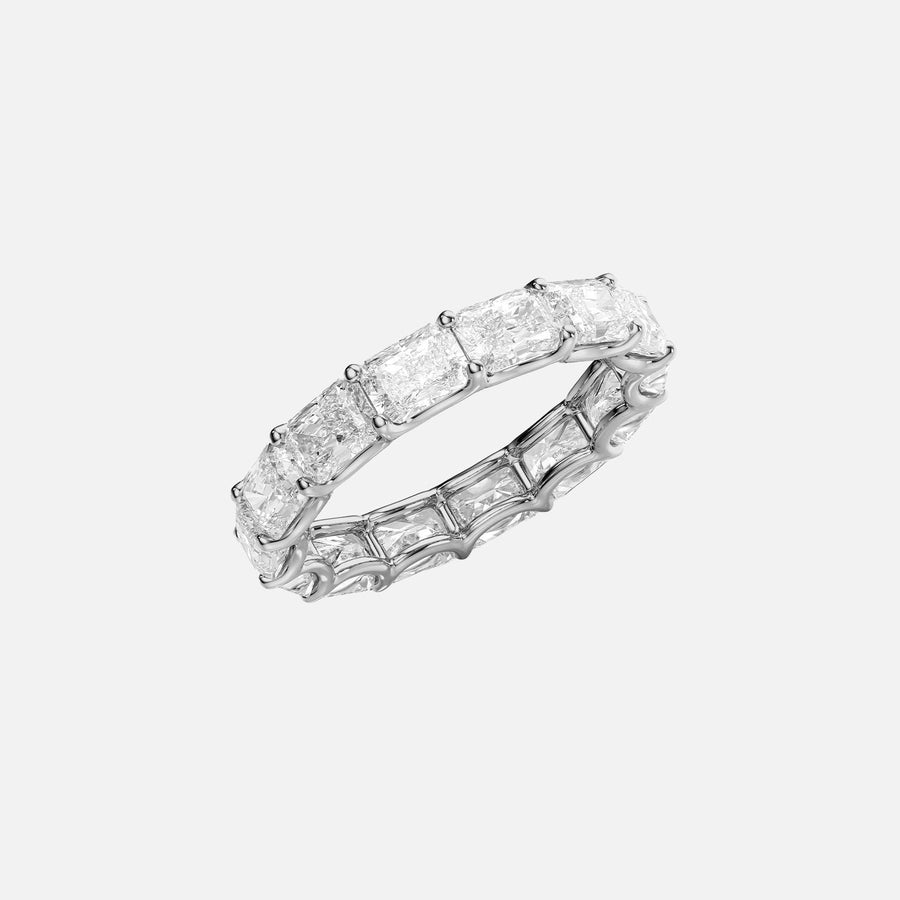  East West Radiant U Prong Eternity Ring 14k White Gold 4 0 002