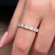  East West Radiant U Prong Eternity Ring 14k White Gold 4 0 003