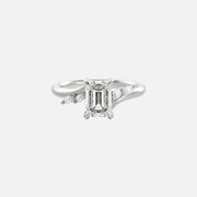The Side Stone Elara Emerald Moissanite Ring - KNT - Engagement Rings, Wedding Bands & Fine Jewelry