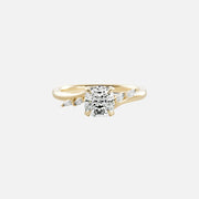 The Side Stone Elara Cushion Moissanite Ring - KNT - Engagement Rings, Wedding Bands & Fine Jewelry