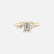 The Side Stone Elara Emerald Moissanite Ring - KNT - Engagement Rings, Wedding Bands & Fine Jewelry