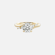 The Side Stone Elara Round Moissanite Ring - KNT - Engagement Rings, Wedding Bands & Fine Jewelry