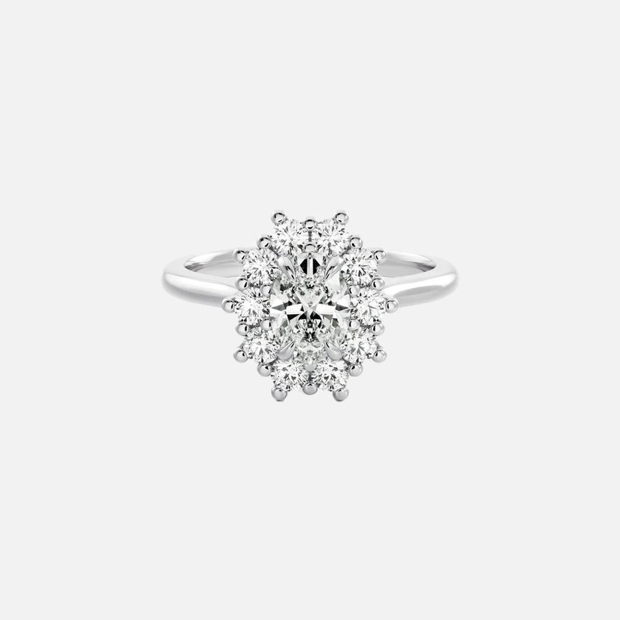 The Halo Eleanor Oval Vintage Moissanite Ring - KNT - Engagement Rings, Wedding Bands & Fine Jewelry