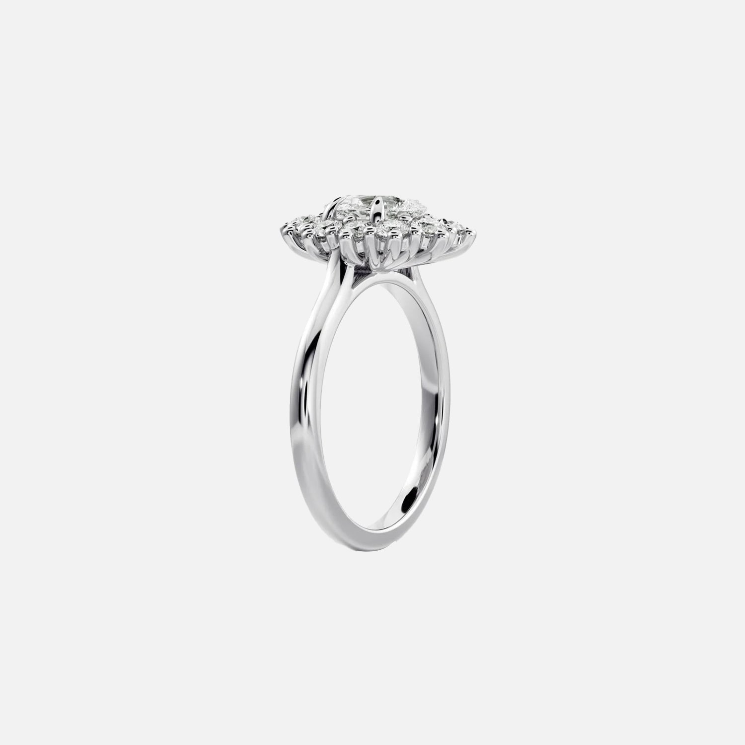 The Halo Eleanor Pear Vintage Moissanite Ring - KNT - Engagement Rings, Wedding Bands & Fine Jewelry