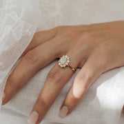 The Halo Eleanor Cushion Vintage Moissanite Ring - KNT - Engagement Rings, Wedding Bands & Fine Jewelry