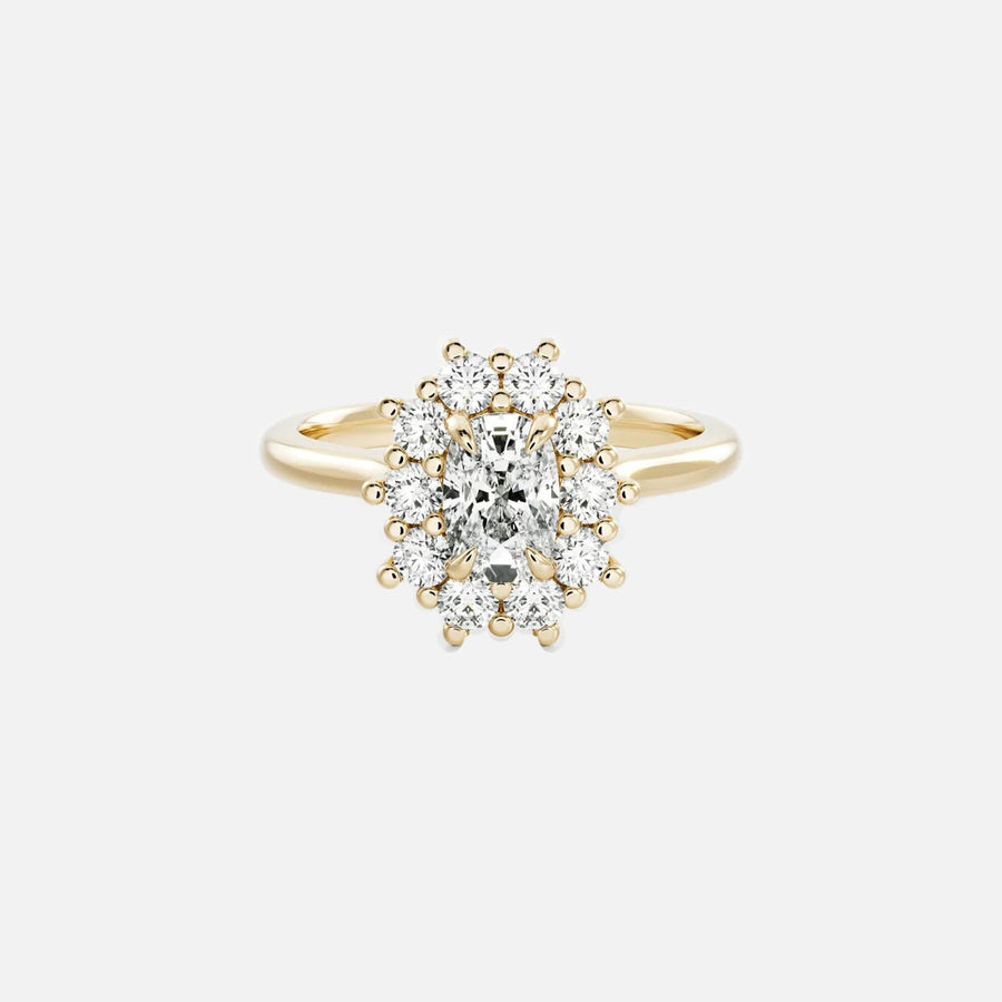 The Halo Eleanor Cushion Vintage Moissanite Ring - KNT - Engagement Rings, Wedding Bands & Fine Jewelry