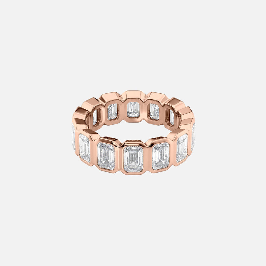  Emerald Bezel Eternity Ring 14k Rose Gold 5 5 001