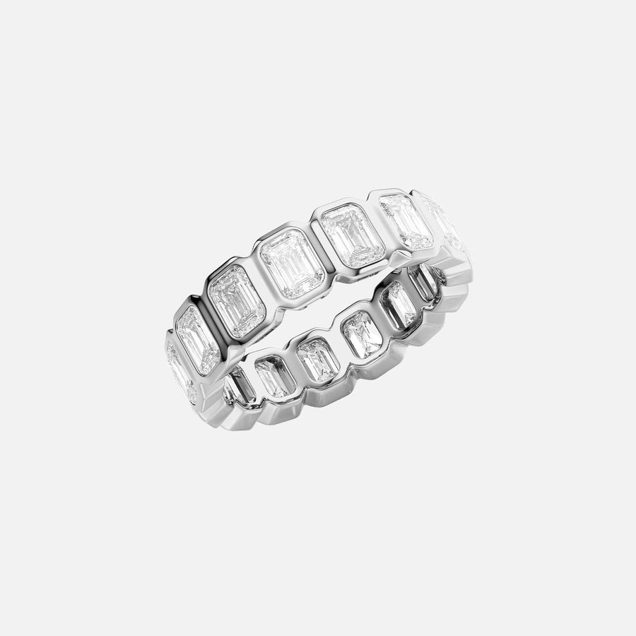  Emerald Bezel Eternity Ring 14k White Gold 4 5 002