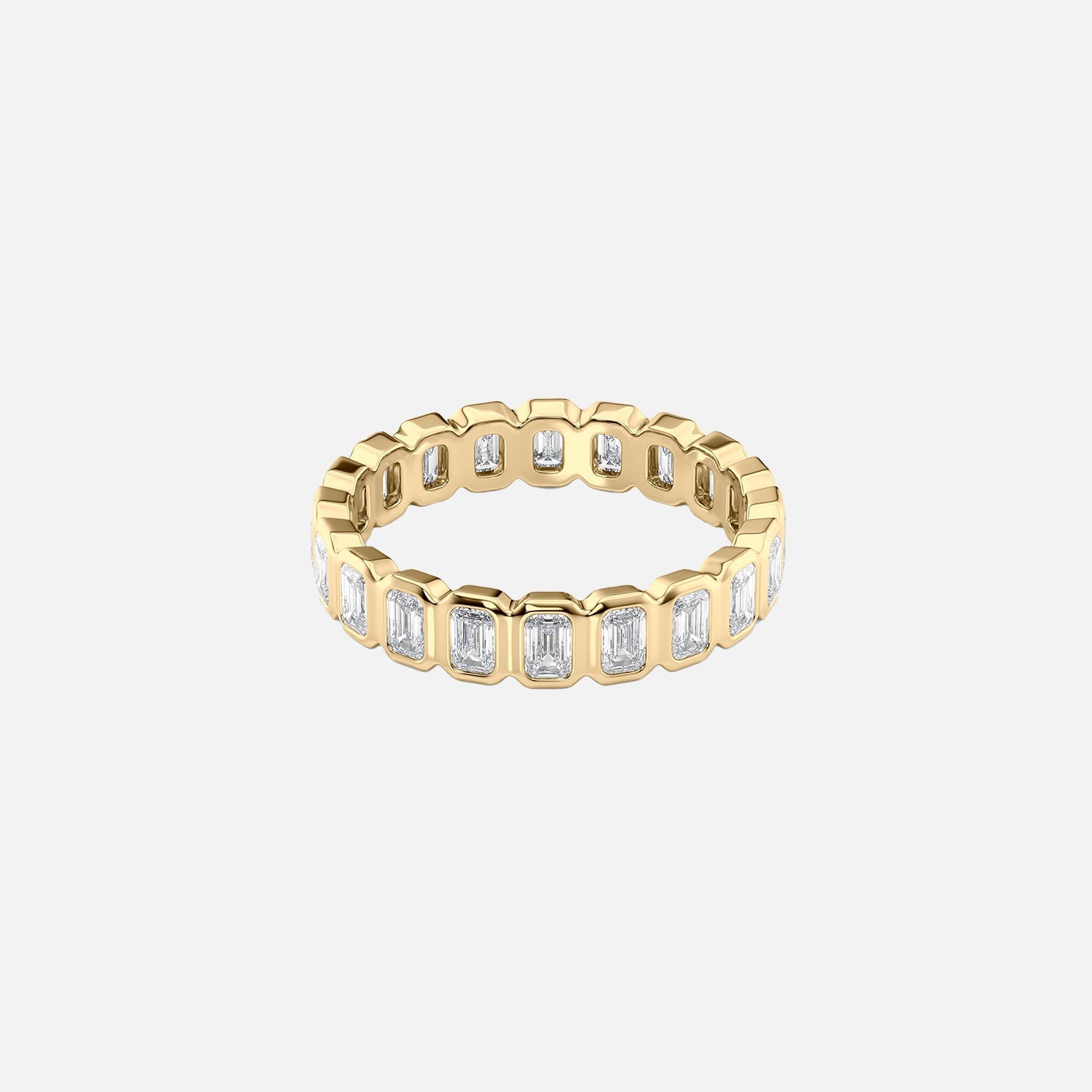 Emerald Bezel Eternity Ring 14k Yellow Gold 2 0 001