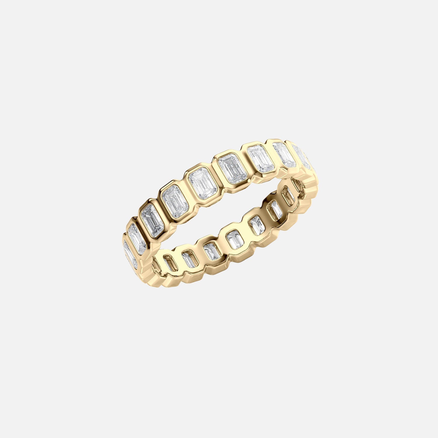  Emerald Bezel Eternity Ring 14k Yellow Gold 2 0 002