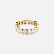  Emerald Bezel Eternity Ring 14k Yellow Gold 3 5 001