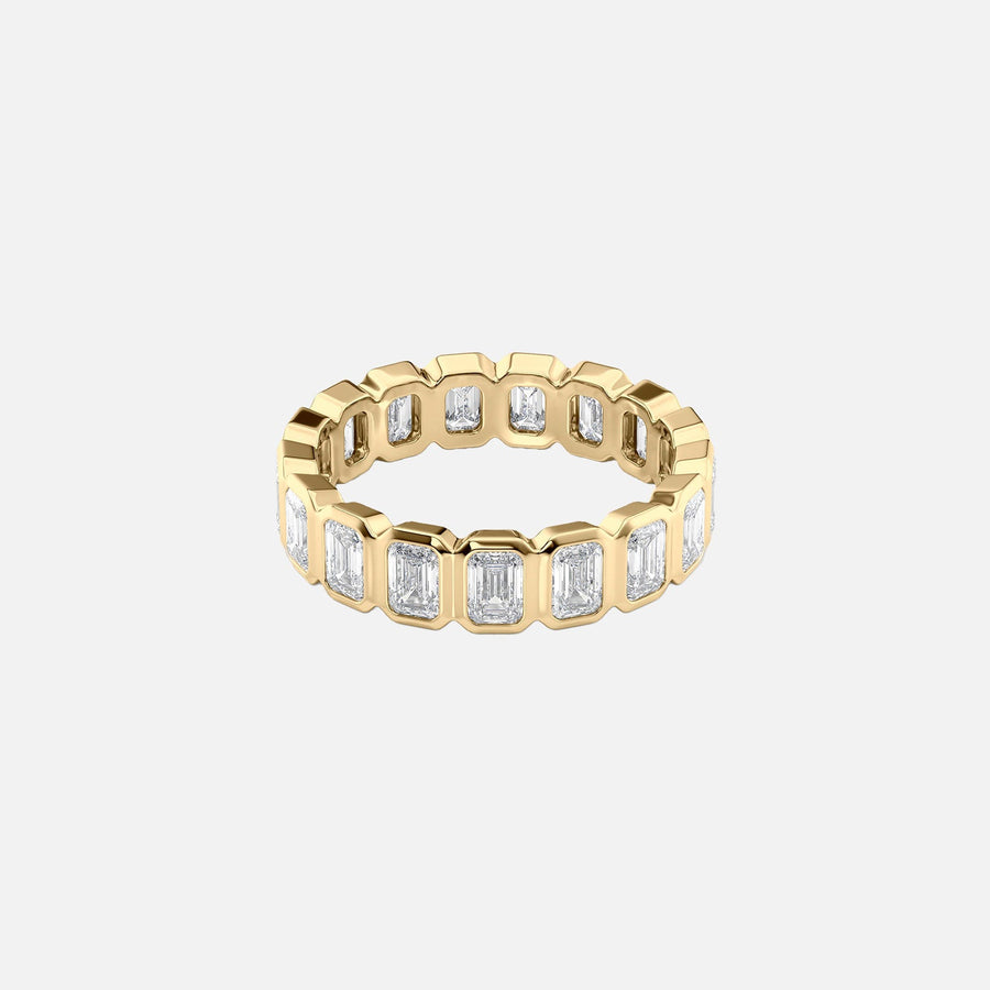  Emerald Bezel Eternity Ring 14k Yellow Gold 3 5 001