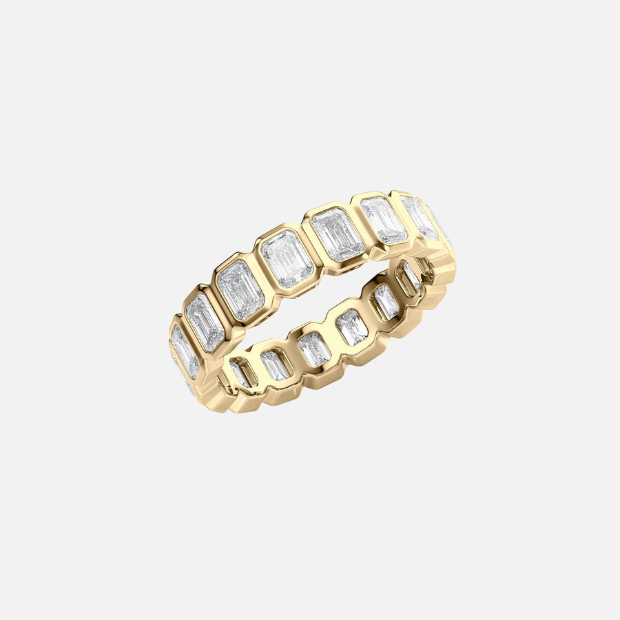  Emerald Bezel Eternity Ring 14k Yellow Gold 3 5 002
