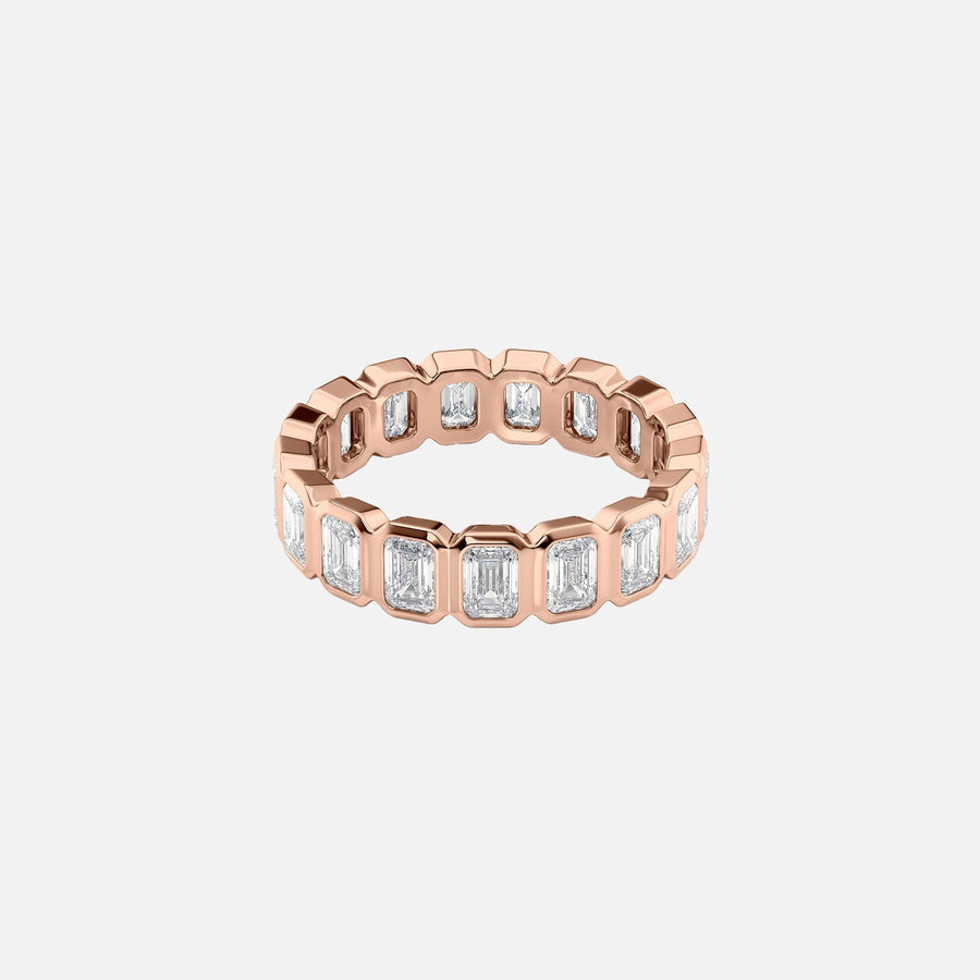  Emerald Bezel Eternity Ring 18k Rose Gold 3 5 001
